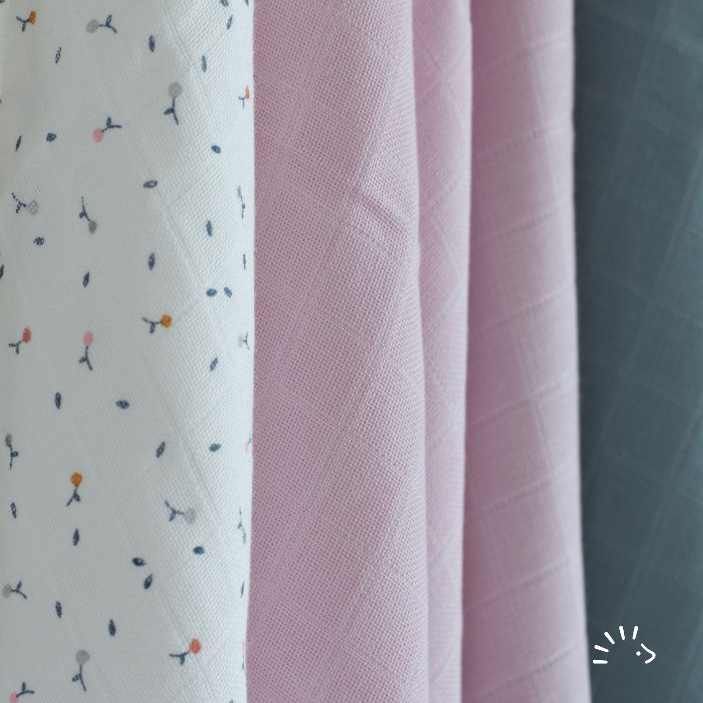 Musselina Algodão Orgânico 70x70 Pack-3 Popolini