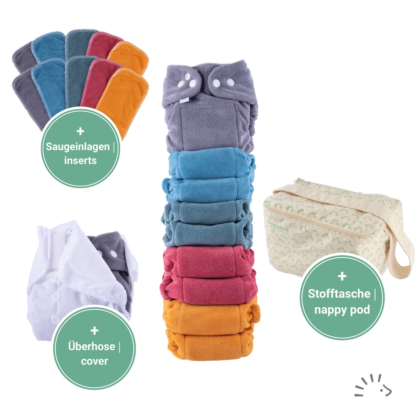 Adjustable Diaper Newborn Organic MiniSnap Popolini