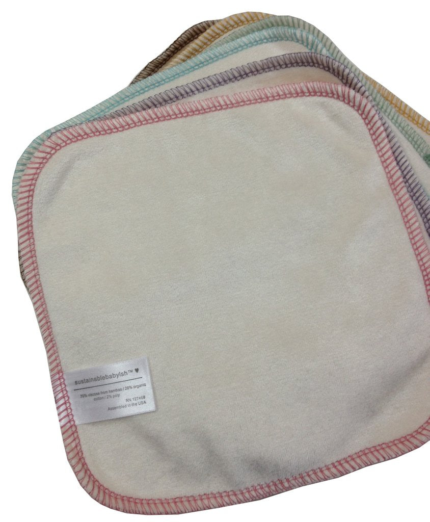 Toalhetes Reutilizáveis Bambu Pack-4 ou 6 Sloomb