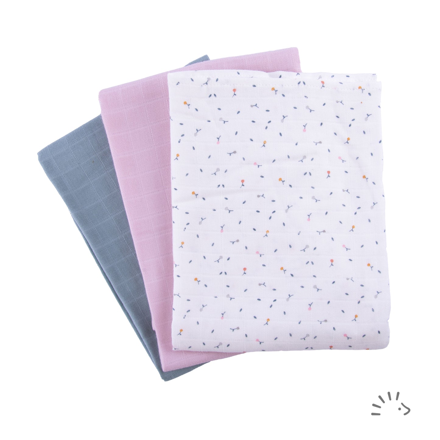 Musselina Algodão Orgânico 70x70 Pack-3 Popolini