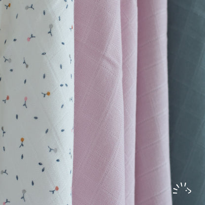 Musselina Algodão Orgânico 70x70 Pack-3 Popolini