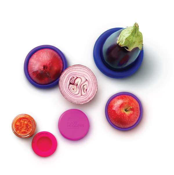 Paquet de 5 couvercles réutilisables en silicone Bright Berry Food Huggers®