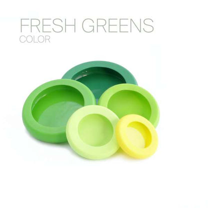 Paquet de 5 couvercles réutilisables en silicone Fresh Greens Food Huggers®